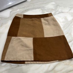 Womens Hollister Suede Patchwork Miniskirt